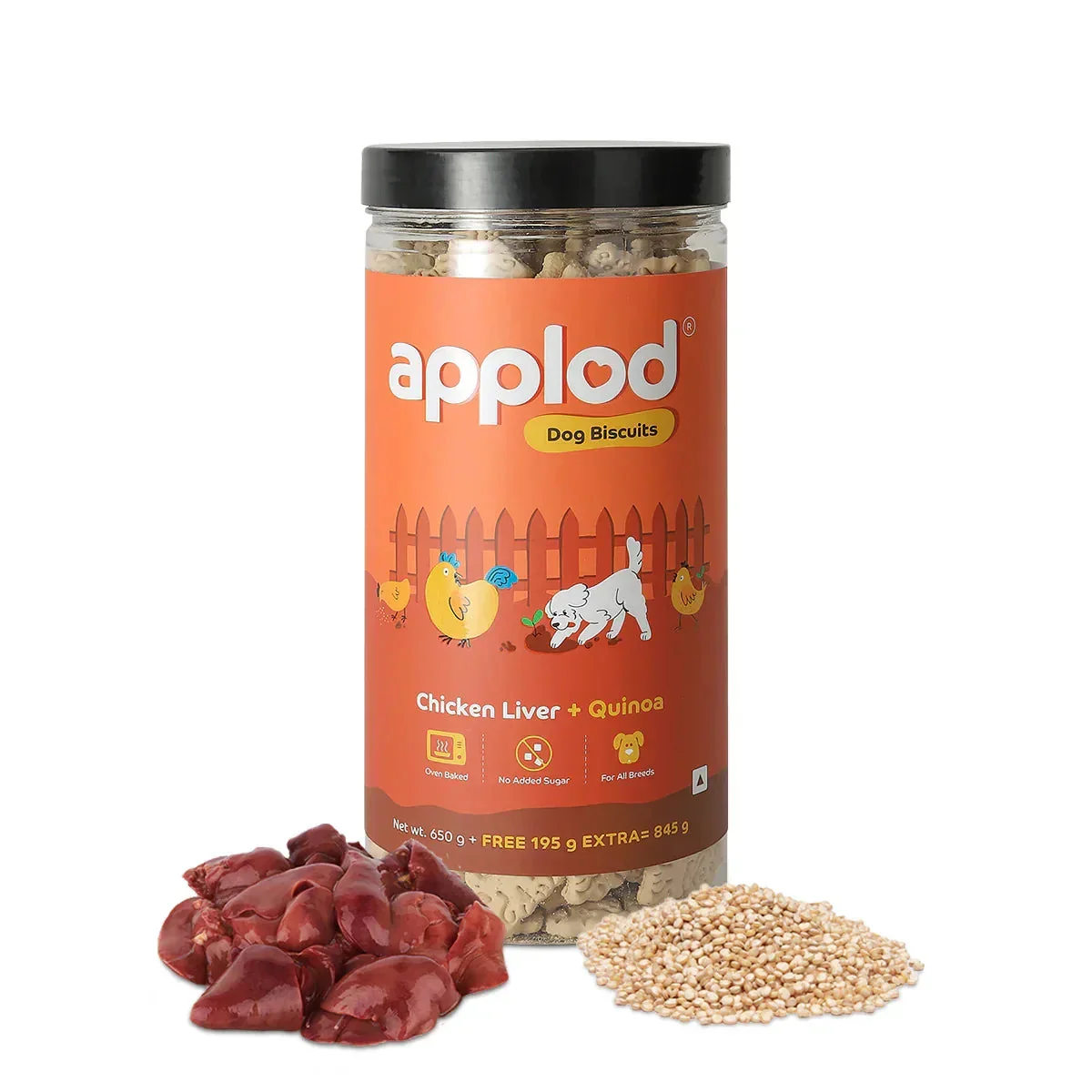 Applod Chicken Liver Dog Biscuit With Quinoa  - Image 11