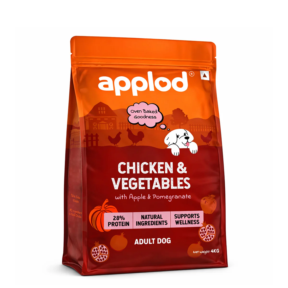 Applod Chicken & Vegetables with Apple & Pomegranate Dry Dog Food for Adult Dogs - Image 11