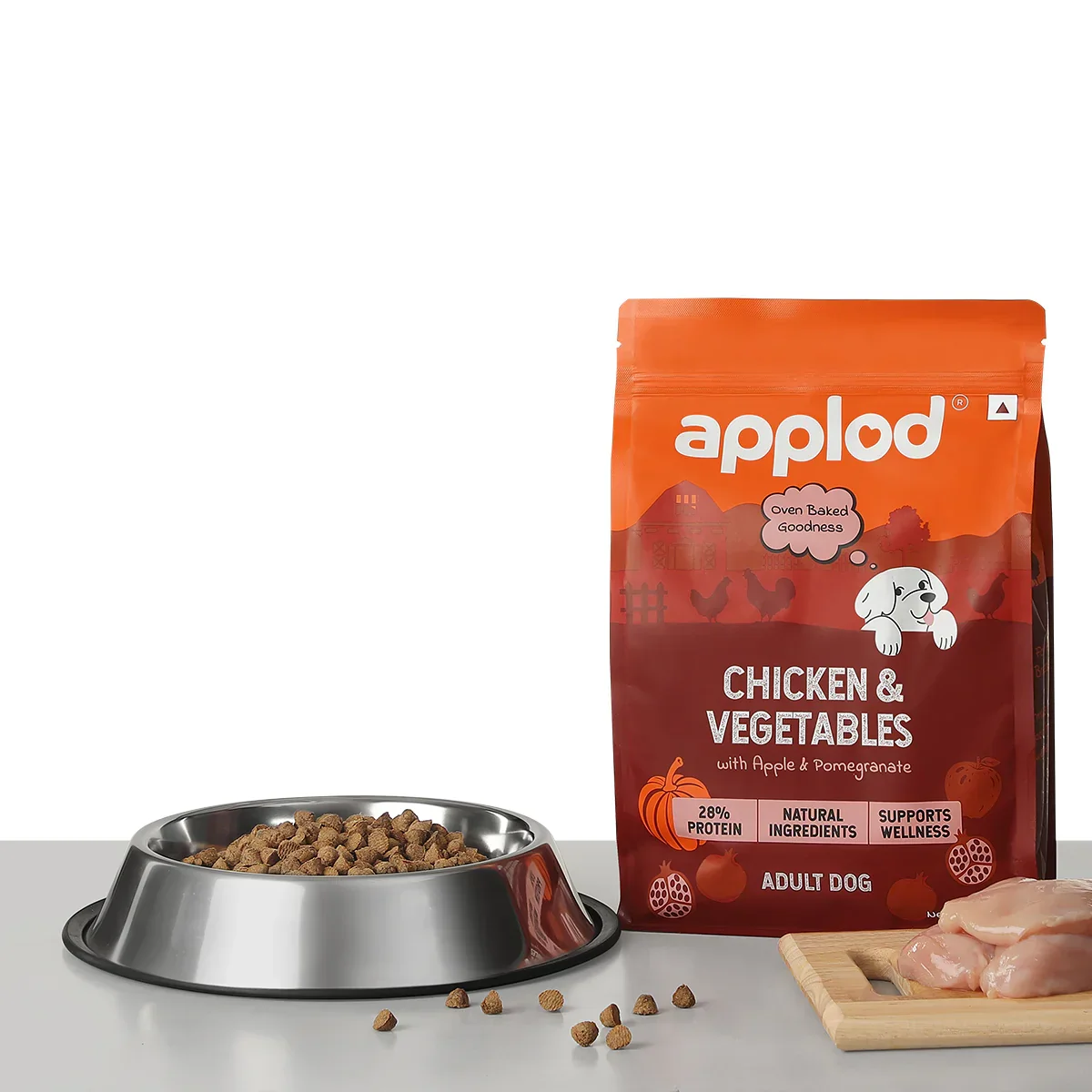Applod Chicken & Vegetables with Apple & Pomegranate Dry Dog Food for Adult Dogs - Image 13