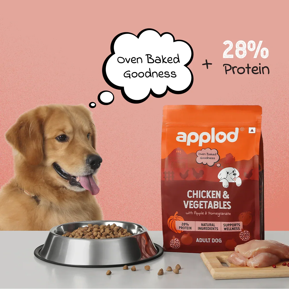 Applod Chicken & Vegetables with Apple & Pomegranate Dry Dog Food for Adult Dogs - Image 4