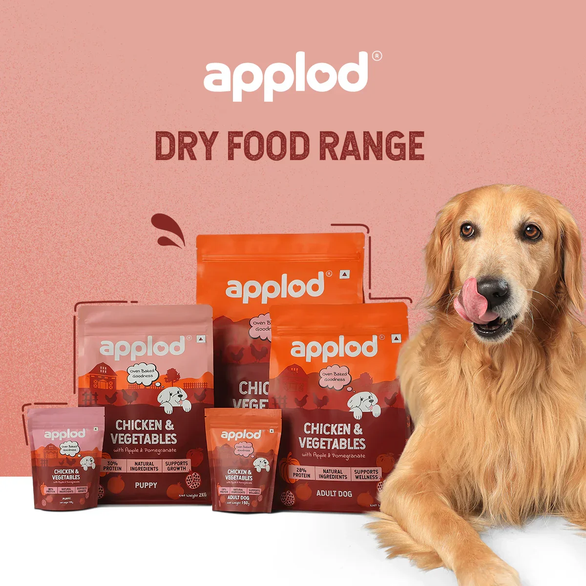 Applod Chicken & Vegetables with Apple & Pomegranate Dry Dog Food for Adult Dogs - Image 8