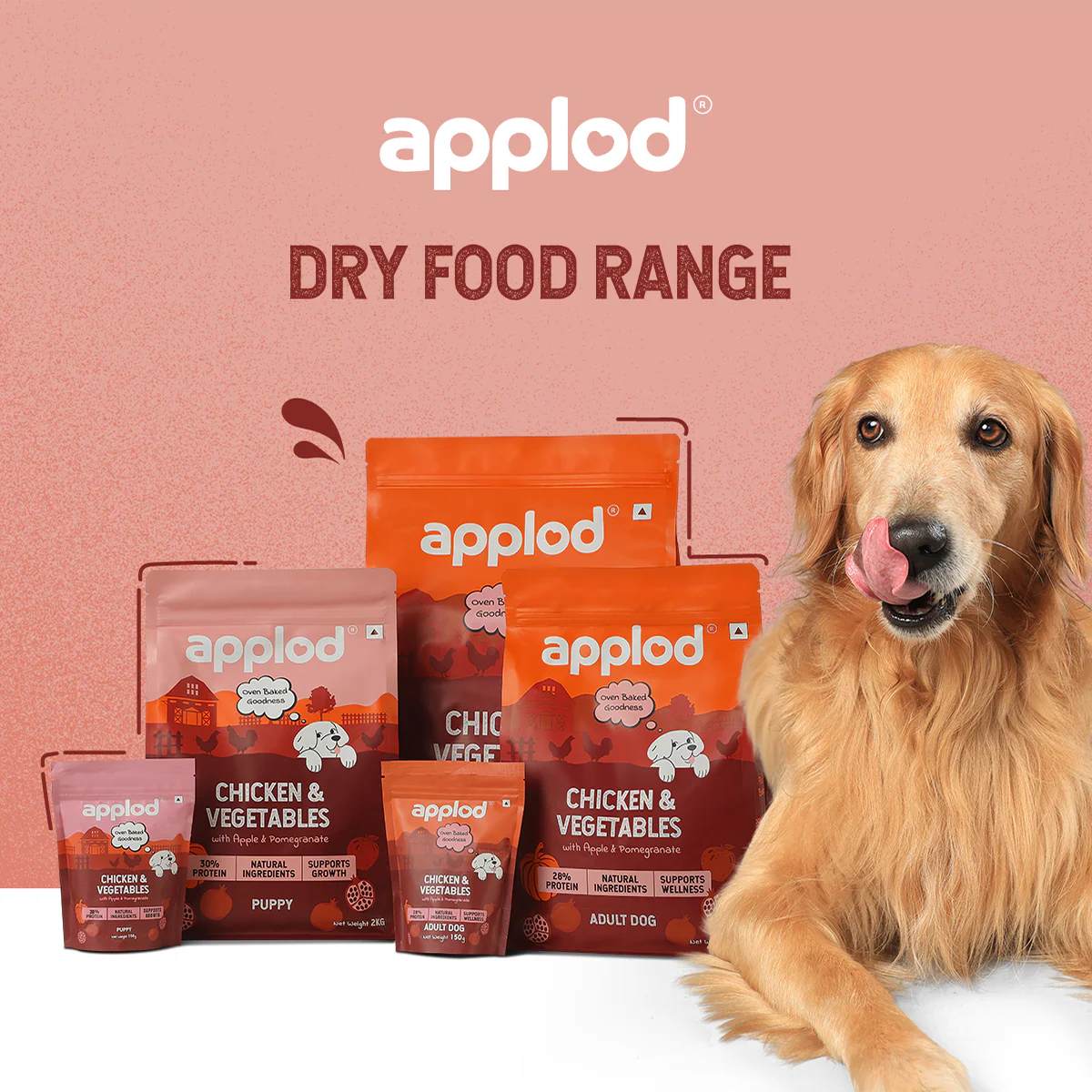 Applod Chicken & Vegetables with Apple & Pomegranate Dry Dog Food for Puppies - Image 8