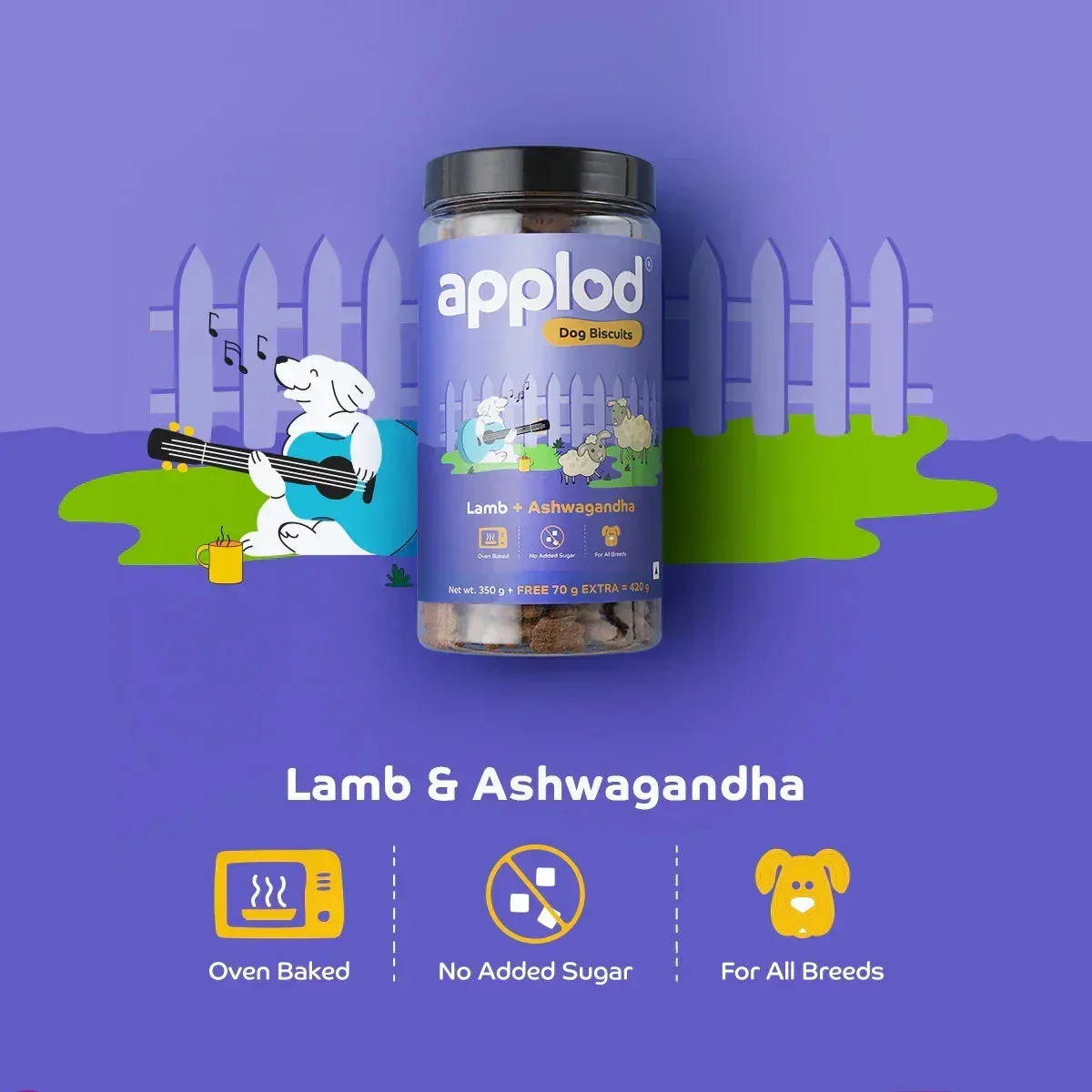 Applod Lamb Dog Biscuit With Ashwagandha - Image 3