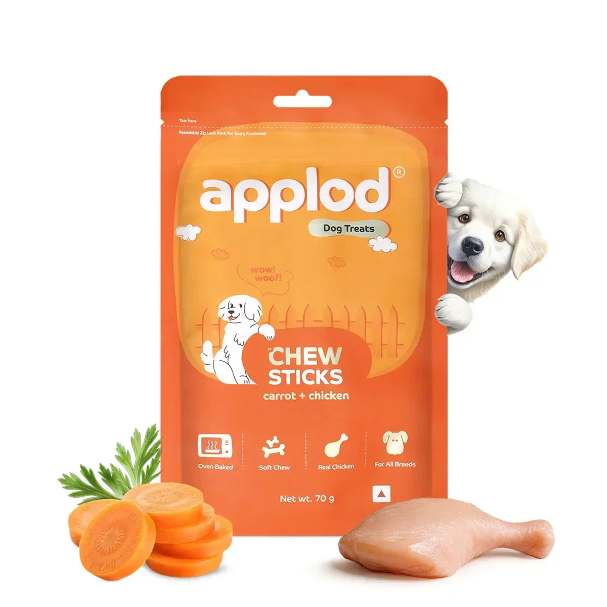 Applod Soft Carrot Chew Sticks Dog Treat  - 70g - Image 7