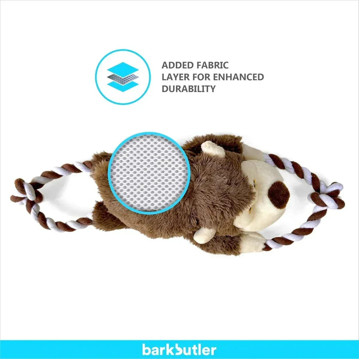 Barkbutler Knotty The Bear Plush Dog Toy - Image 4