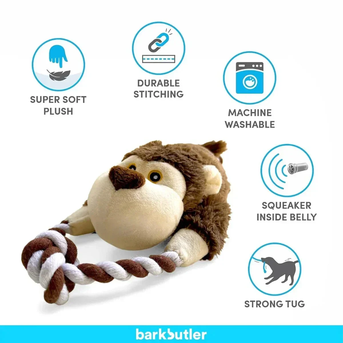 Barkbutler Knotty The Bear Plush Dog Toy - Image 5