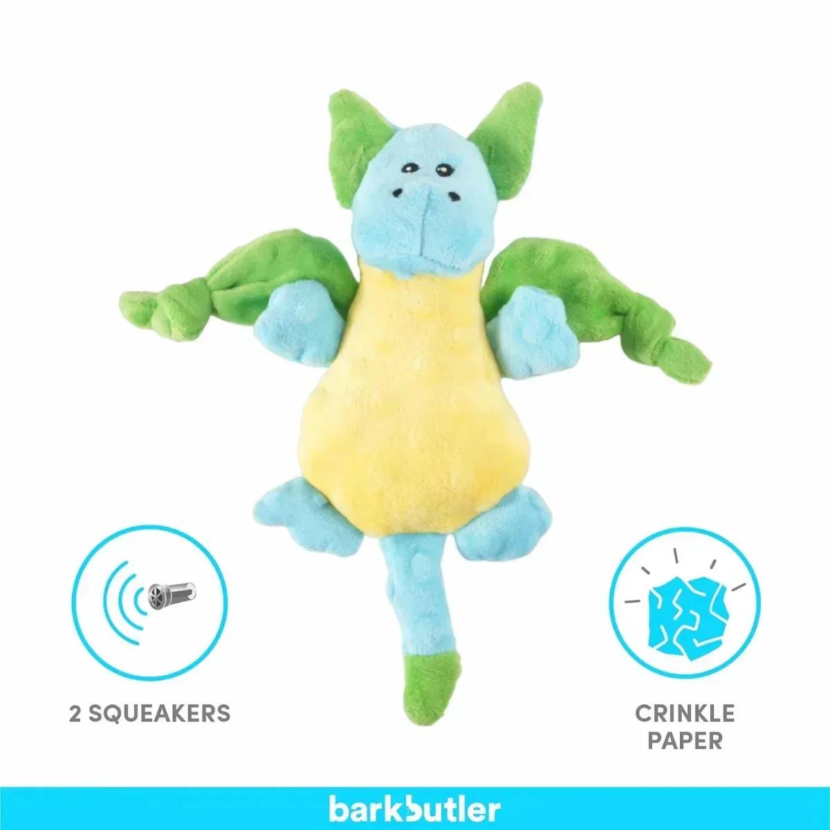 Barkbutler Pookie The Dragon Plush Dog Toy - Image 5