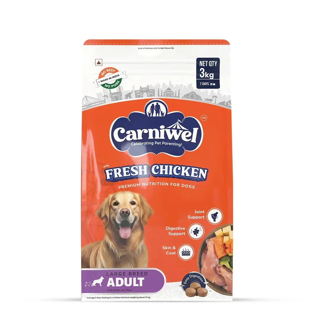 Carniwel Fresh Chicken Dry Dog Food for Large Breed, Adult - Image 9