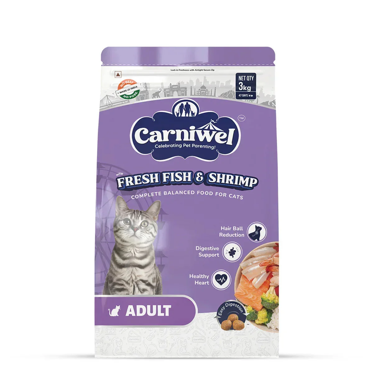 Carniwel Fresh Fish & Shrimp Dry Cat Food, Adult - Image 10