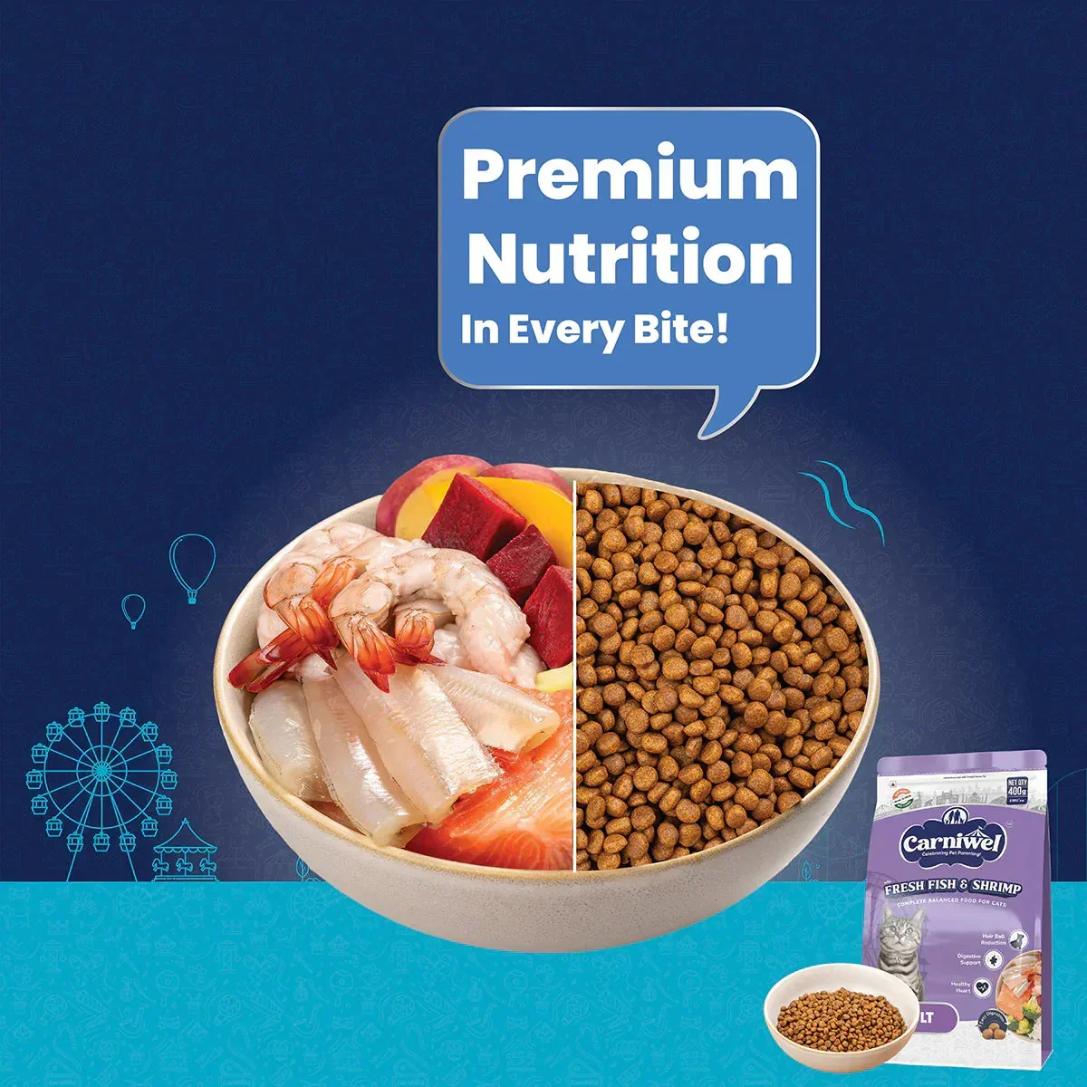 Carniwel Fresh Fish & Shrimp Dry Cat Food, Adult - Image 7