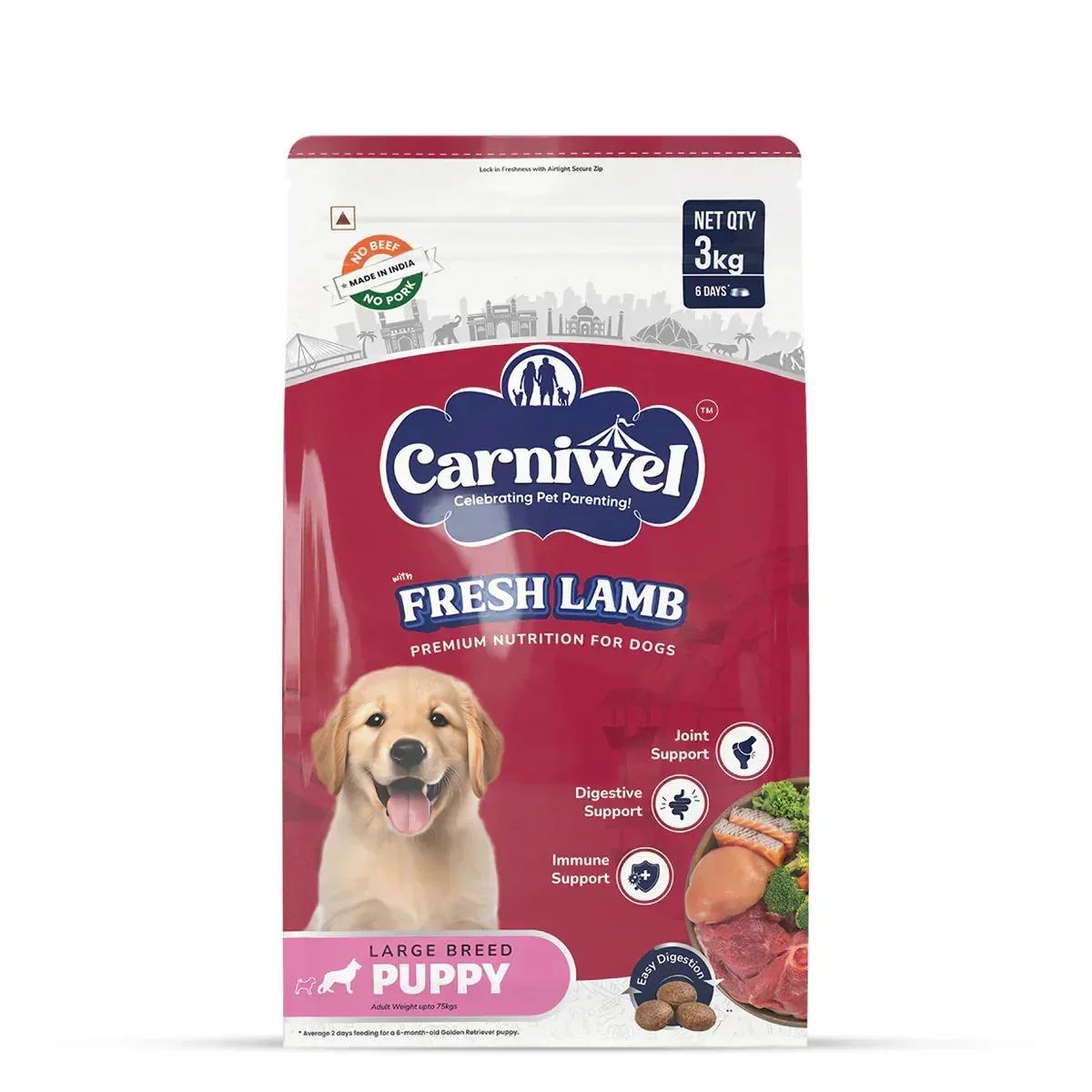 Carniwel Fresh Lamb Dry Dog Food for Large Breed, Puppy - Image 9
