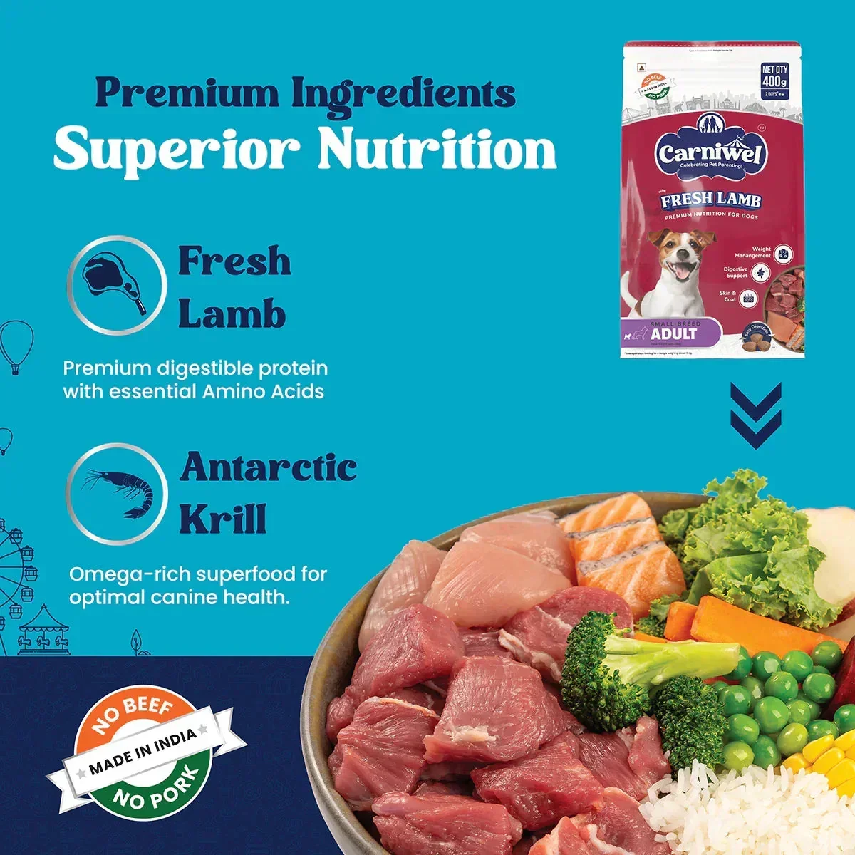 Carniwel Fresh Lamb Dry Dog Food for Small Breed, Adult - Image 3