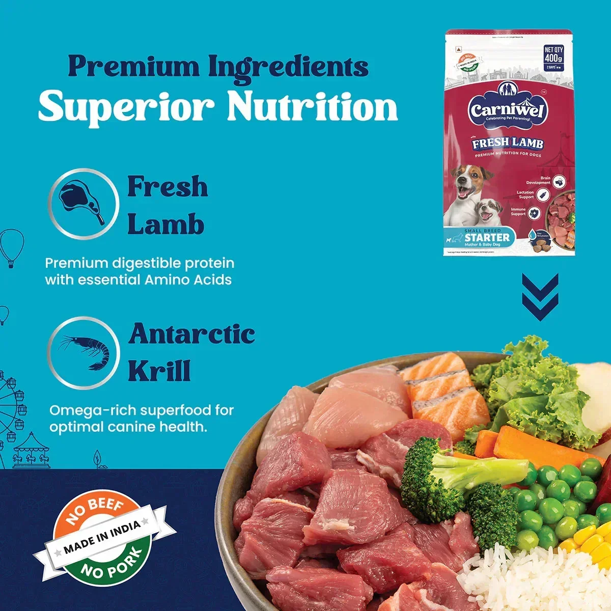 Carniwel Fresh Lamb Dry Dog Food for Small Breed, Starter - Image 3