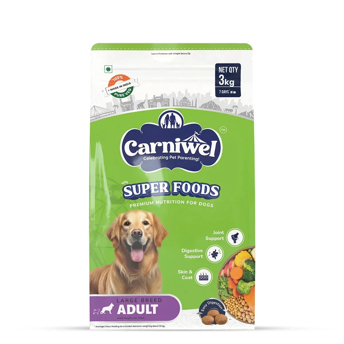 Carniwel Veg with Superfoods Dry Dog Food for Large Breed, Adult - Image 9