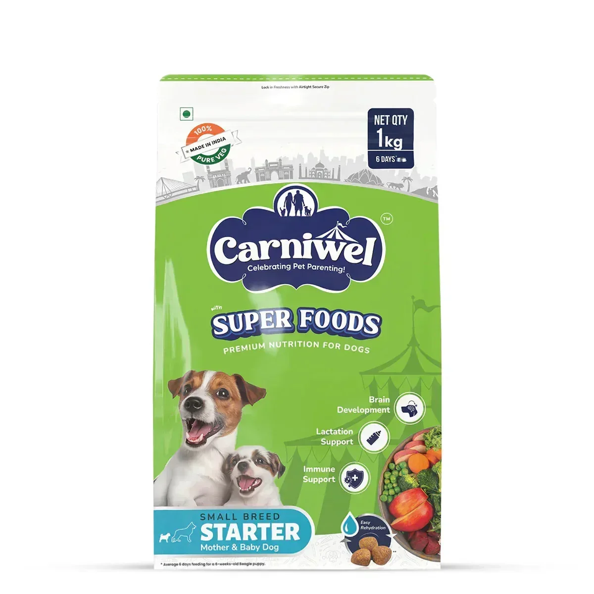 Carniwel Veg with Superfoods Dry Dog Food for Small Breed, Starter - Image 9