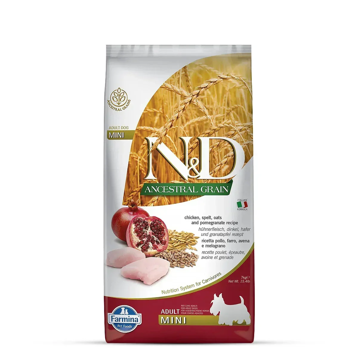 Farmina N&D Ancestral Grain Chicken & Pomegranate Mini Breed Adult - Dry Dog Food - Image 10