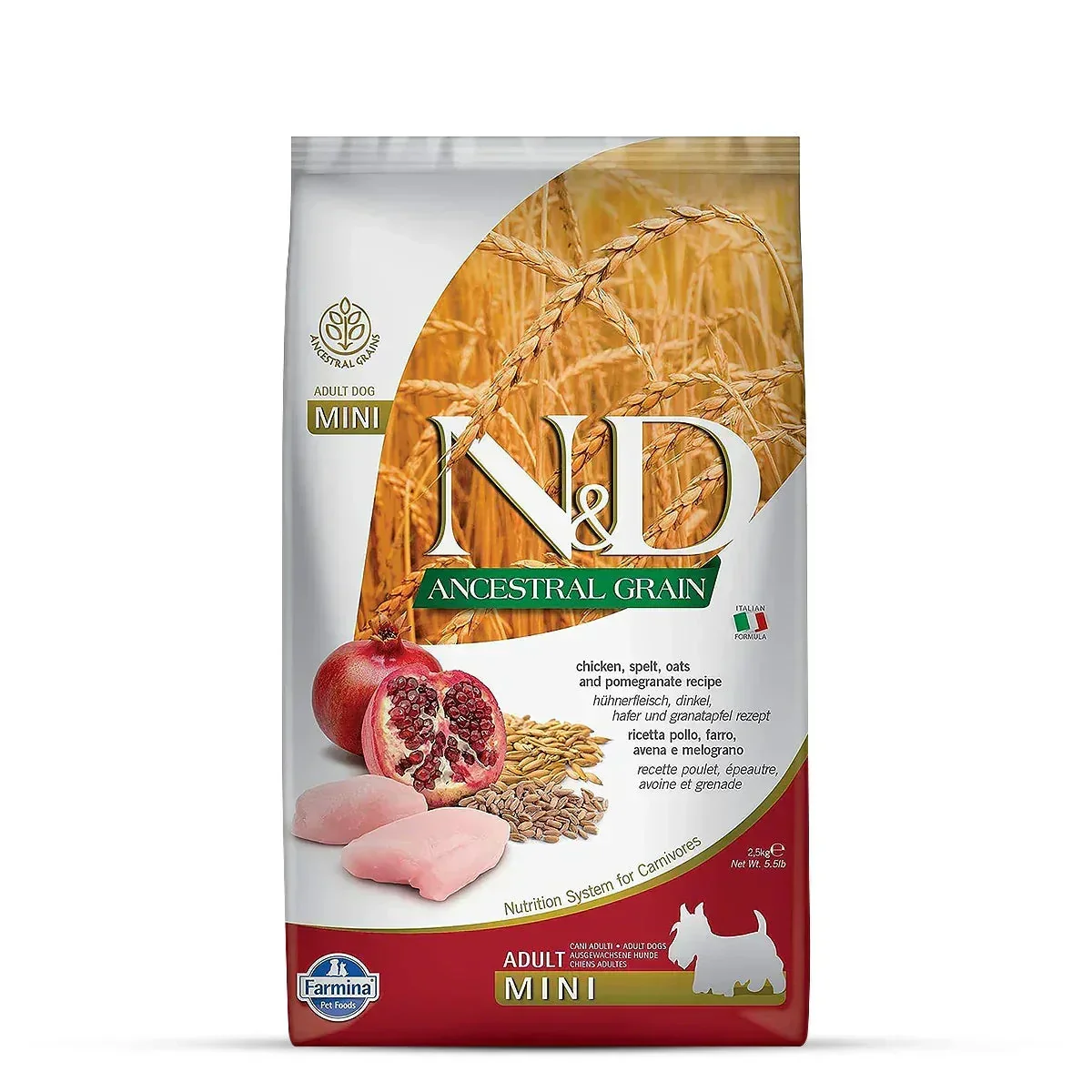 Farmina N&D Ancestral Grain Chicken & Pomegranate Mini Breed Adult - Dry Dog Food - Image 9