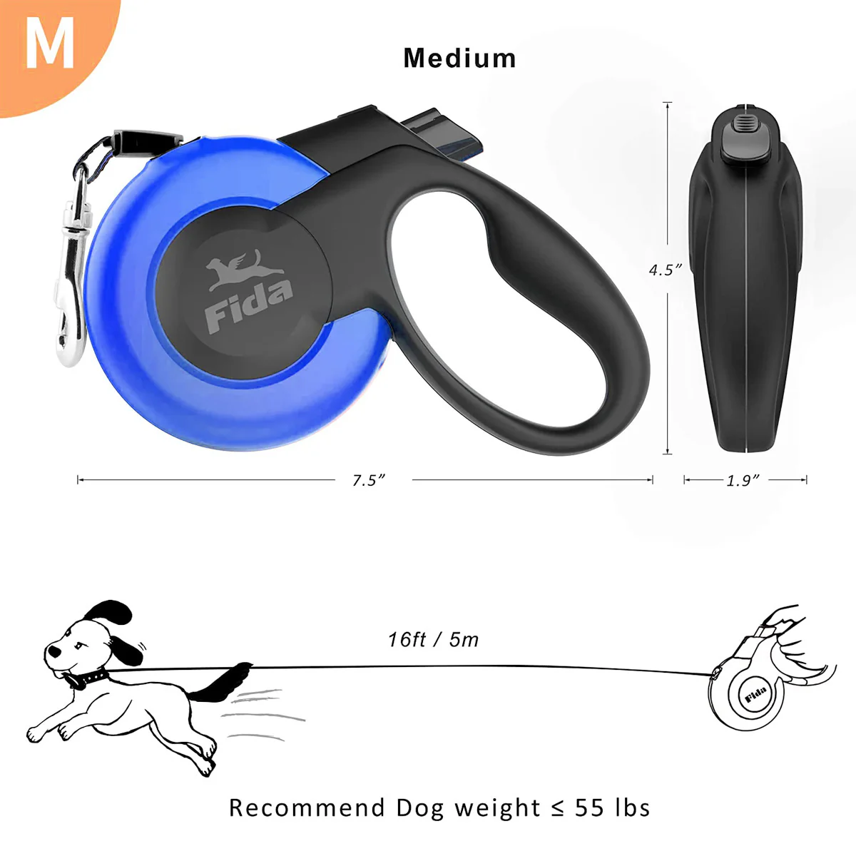 Fida Mars Dog Leash - Blue - Image 10