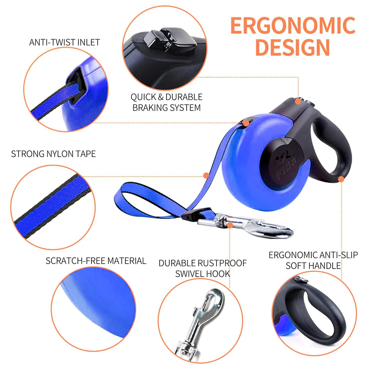 Fida Mars Dog Leash - Blue - Image 5
