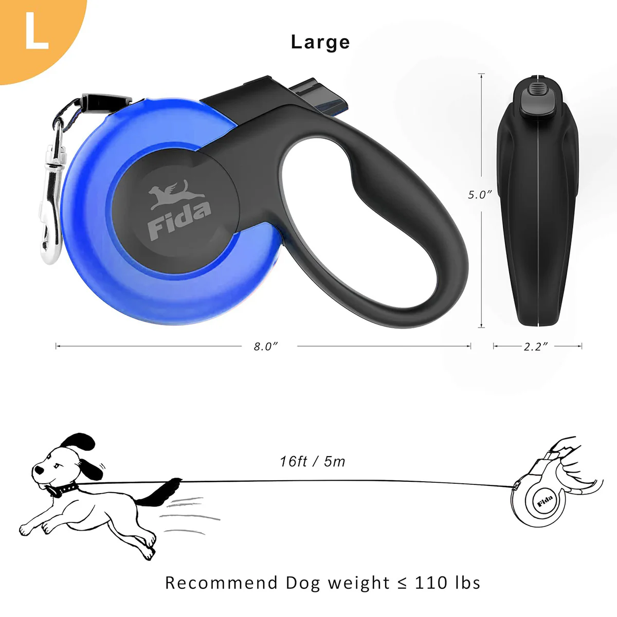 Fida Mars Dog Leash - Blue - Image 7