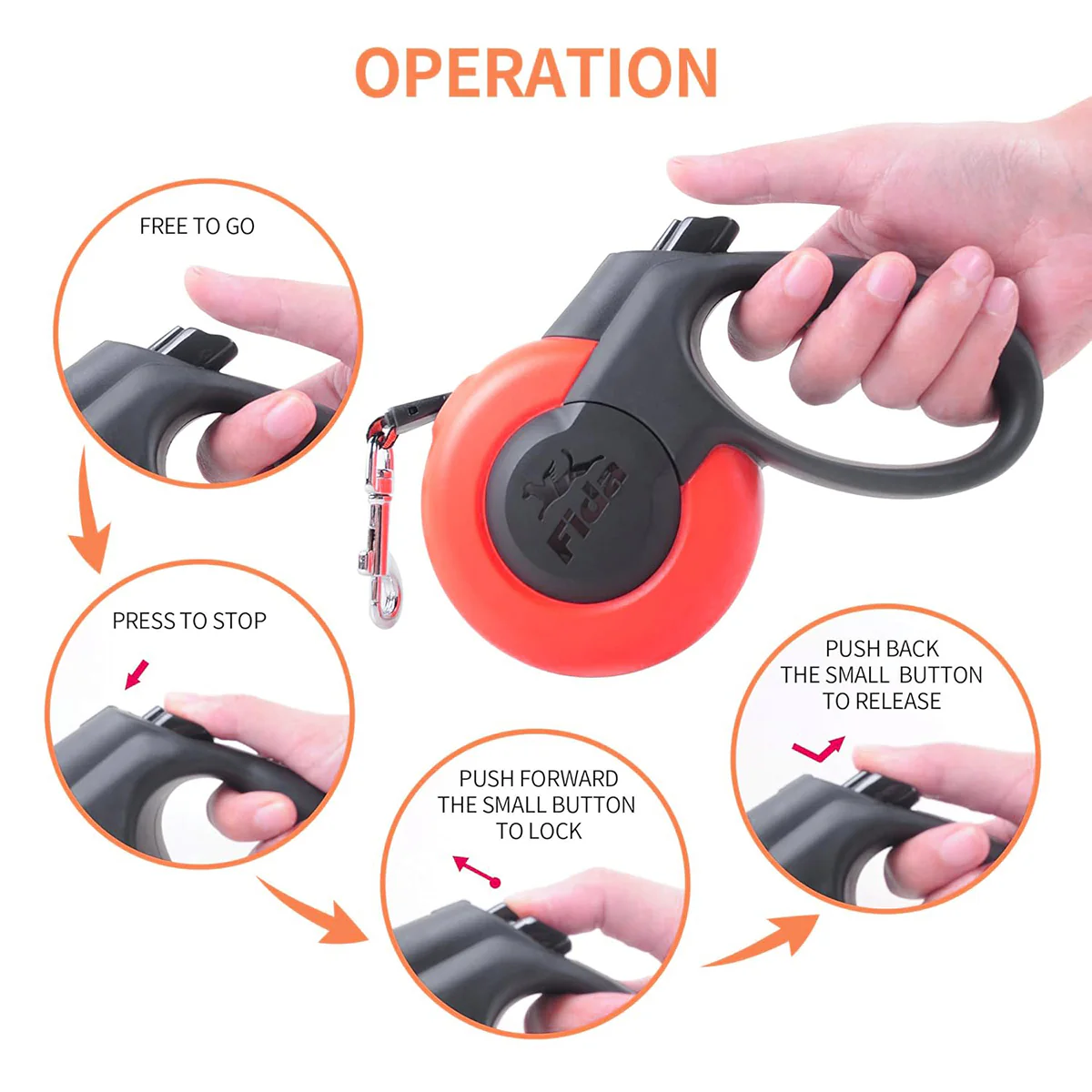 Fida Mars Dog Leash - Red - Image 6