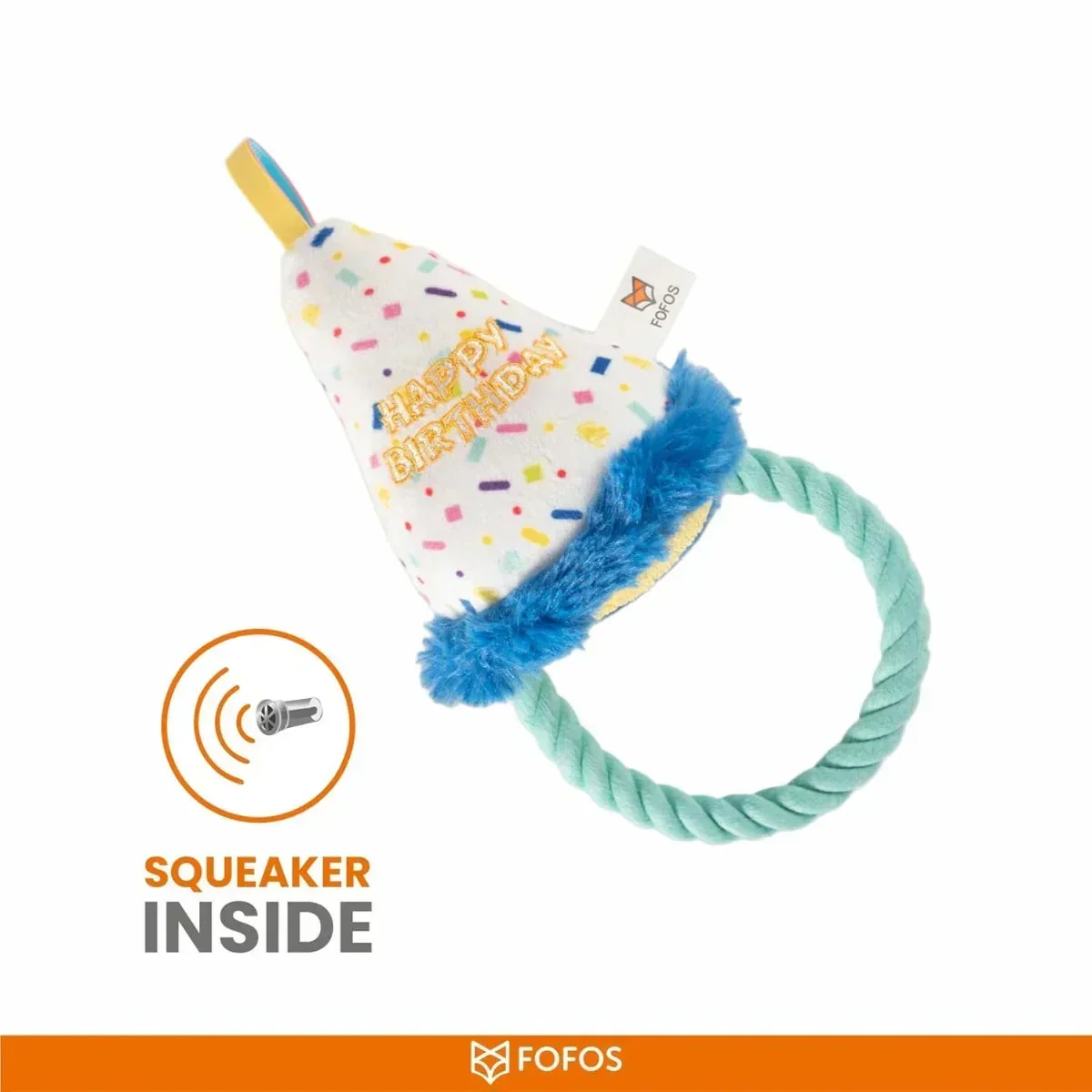 FOFOS Birthday Hat Dog Toy - Image 4
