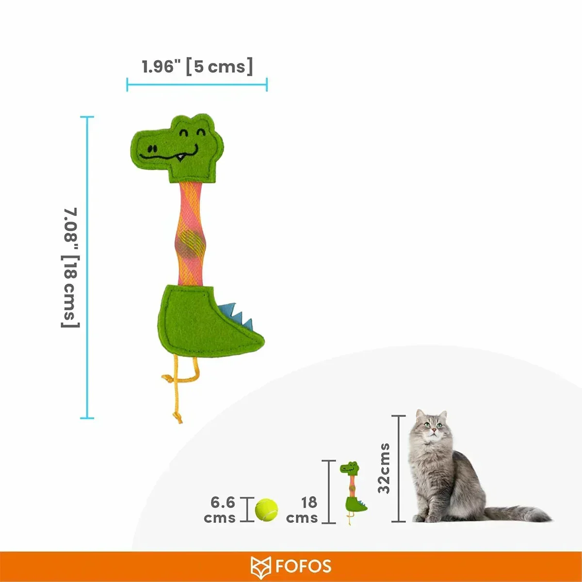 FOFOS Cat Flick Tube Toy - Crocodile - Image 7