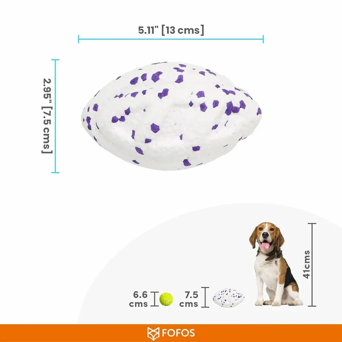 FOFOS ETPU Rugby Ball Fetch Dog Toy -White - Image 7