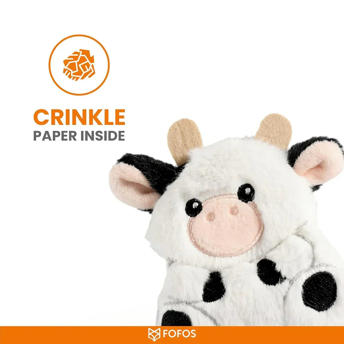 FOFOS Floppy Crinkle Cat Toy Cow - Image 4