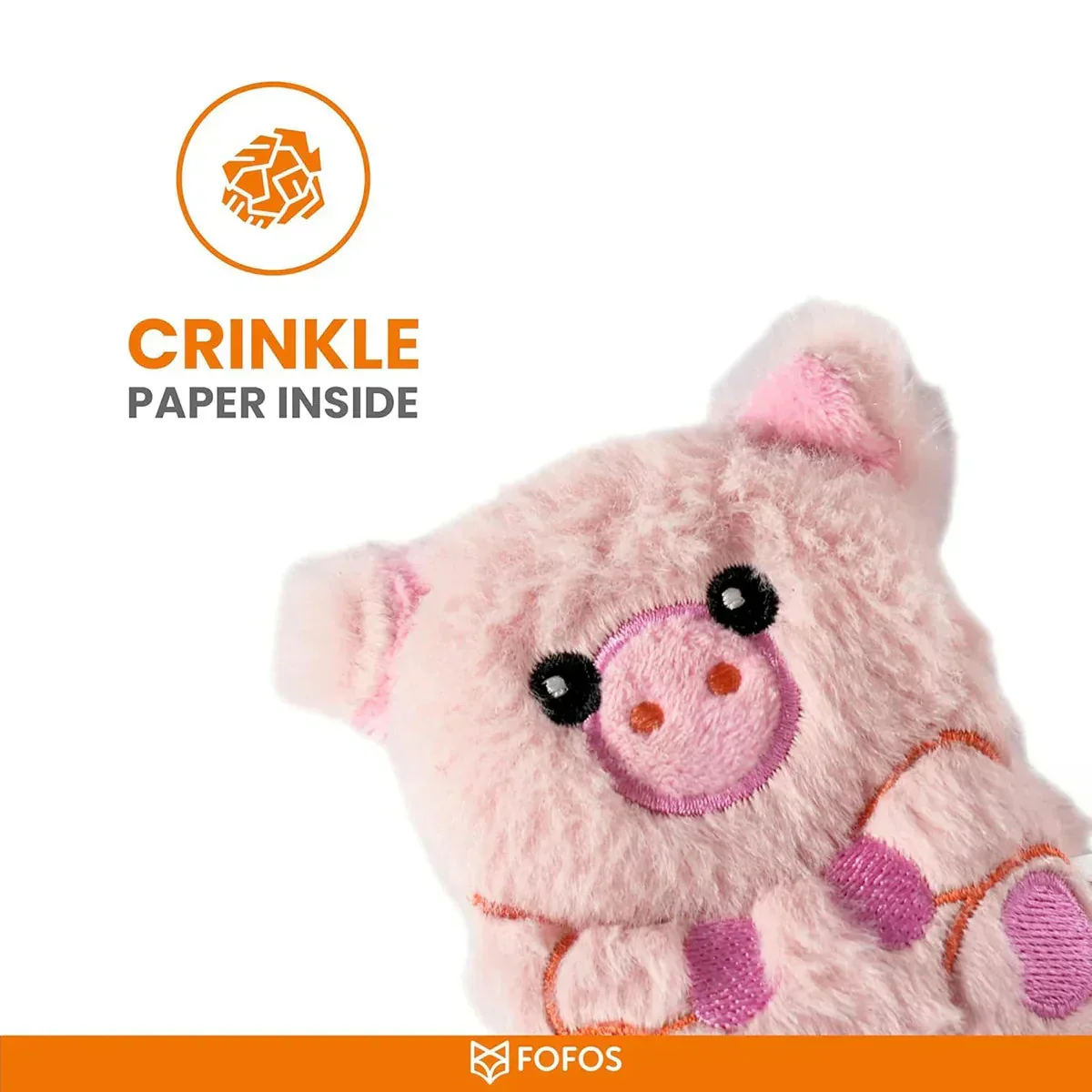 FOFOS Floppy Crinkle Cat Toy Pig - Image 5