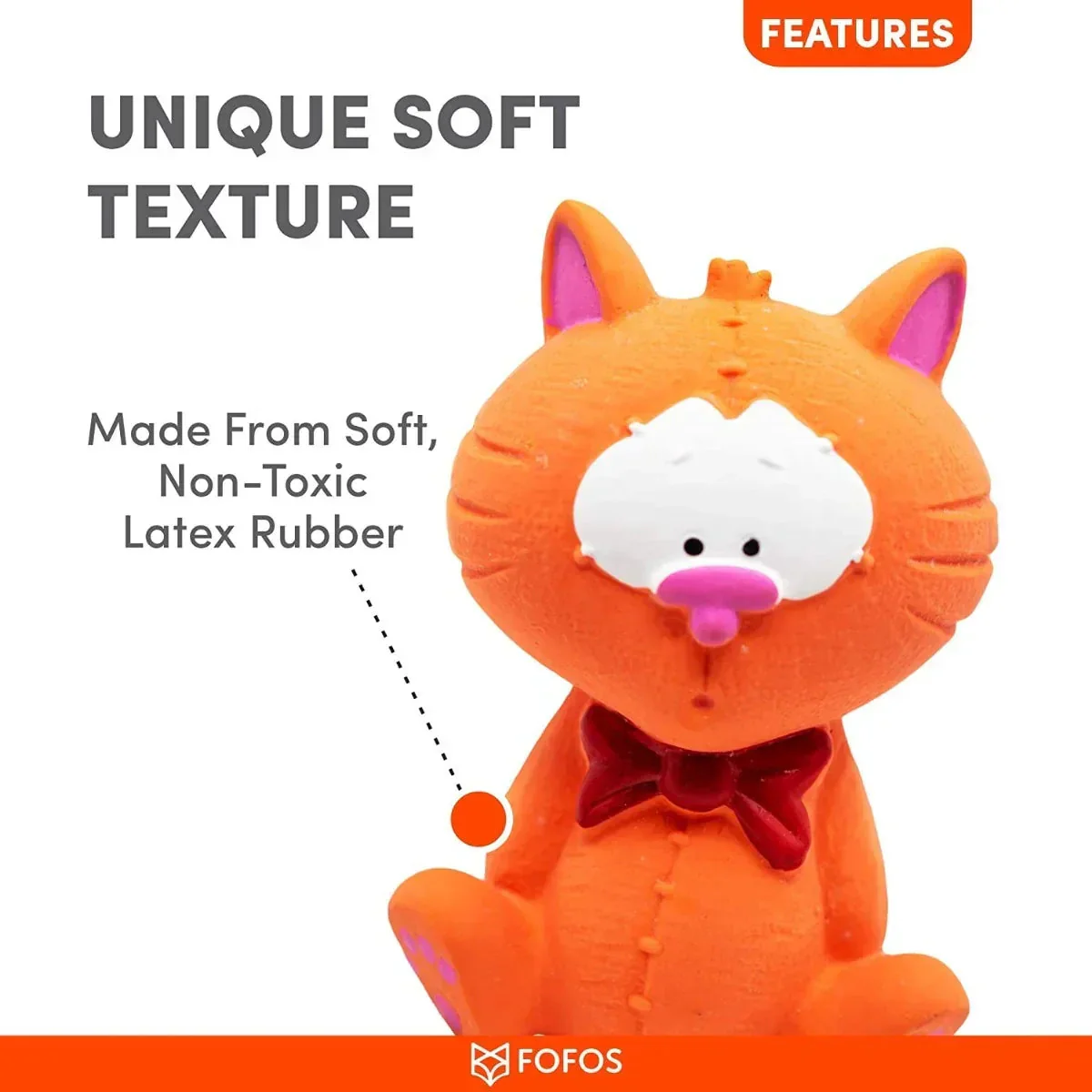 FOFOS Latex Bi Cat Squeaky Dog Toy - Small - Image 4