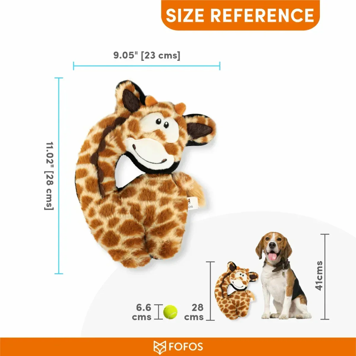 FOFOS Safari Line - Giraffe Plush Dog Toy - Image 7