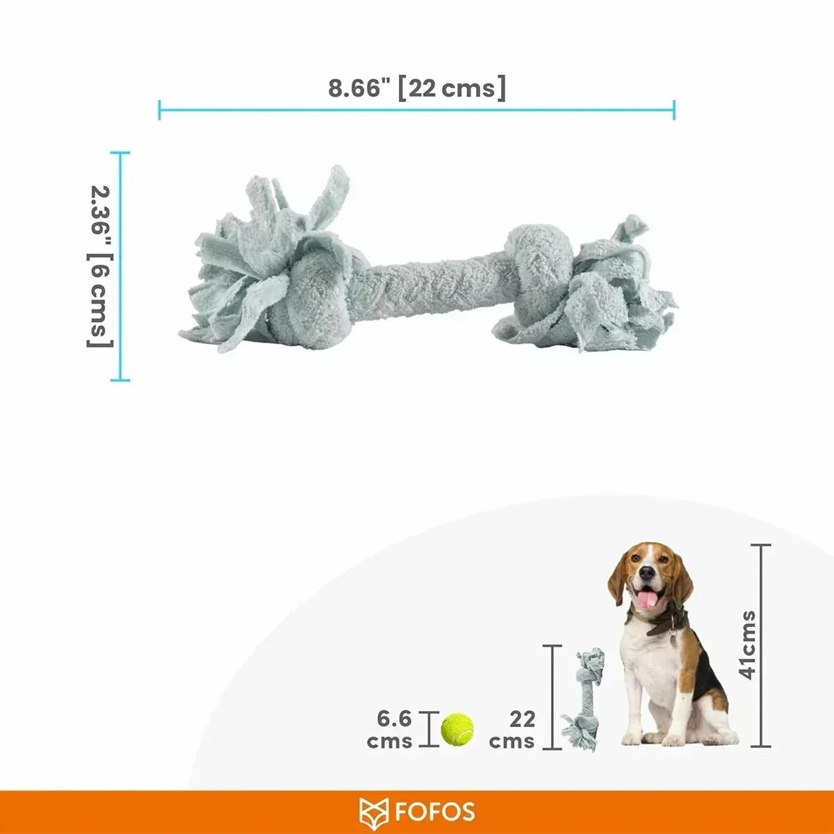 FOFOS Terry Rope 2Knots Puppy Toy - Image 7