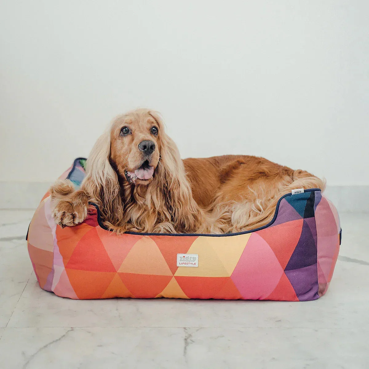 ZL Colourful Angular Lounger Dog Bed - Image 5