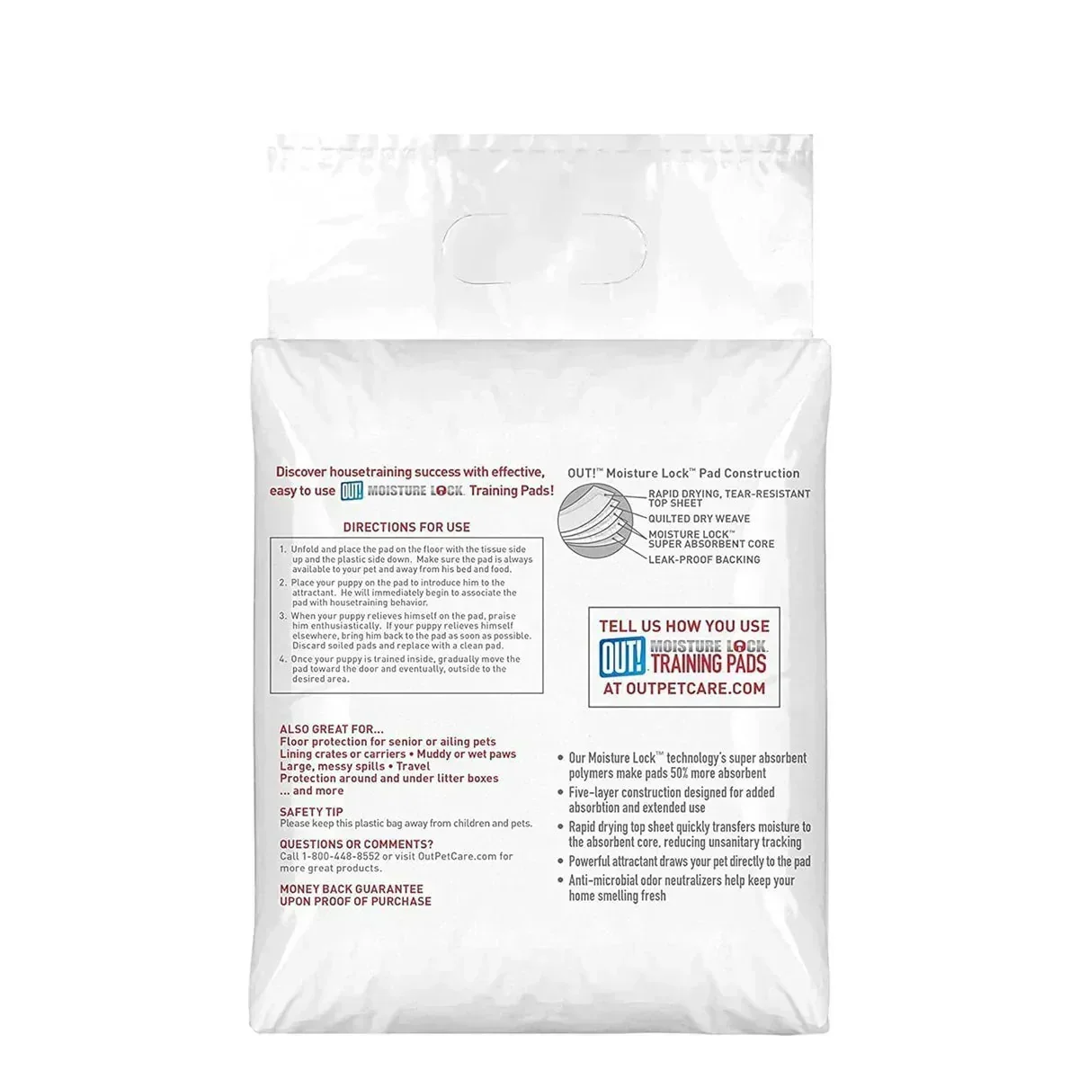 Out Pet Care Moisture Lock Training Pads for Dogs - 30 Pads - 51x56cm - Image 4