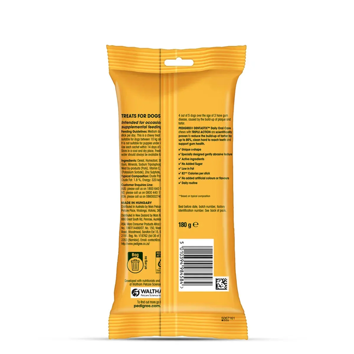Pedigree Dentastix Dental Dog Treat - Medium Breed - 180gx4 - Image 3