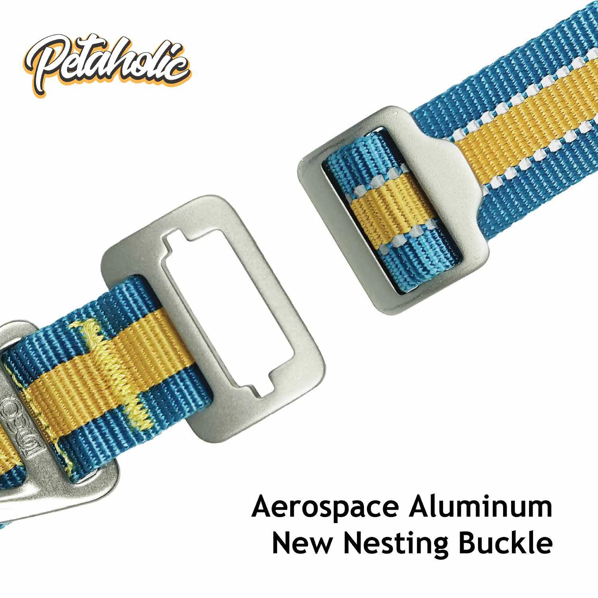 Petaholic Tracker Series Plateau Pet Collar - Mustard - Image 4