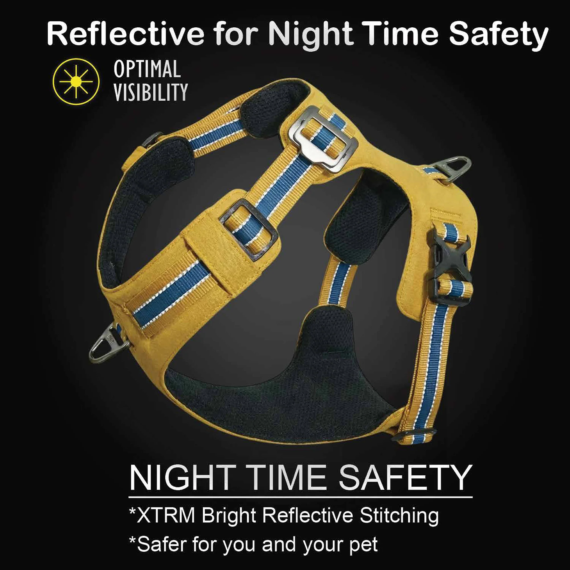 Petaholic  Tracker  Series  Plateau Dog Harness - Mustard - Image 3