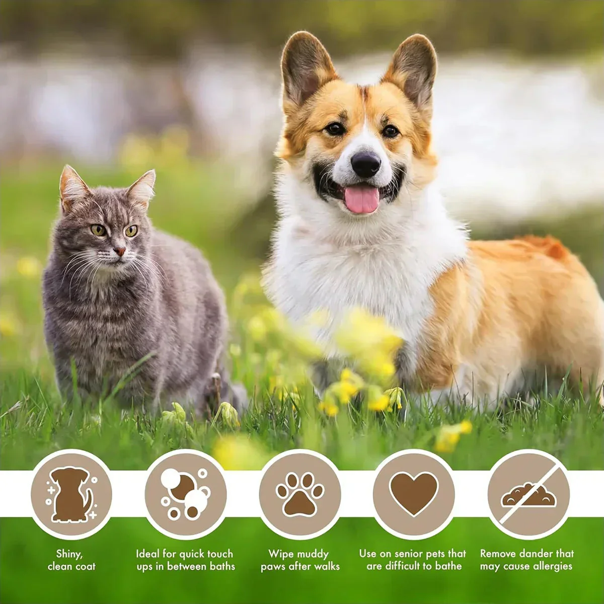 Petkin Oatmeal Mega Valu-Pak Pet Wipes - 125 Wipes - Image 5