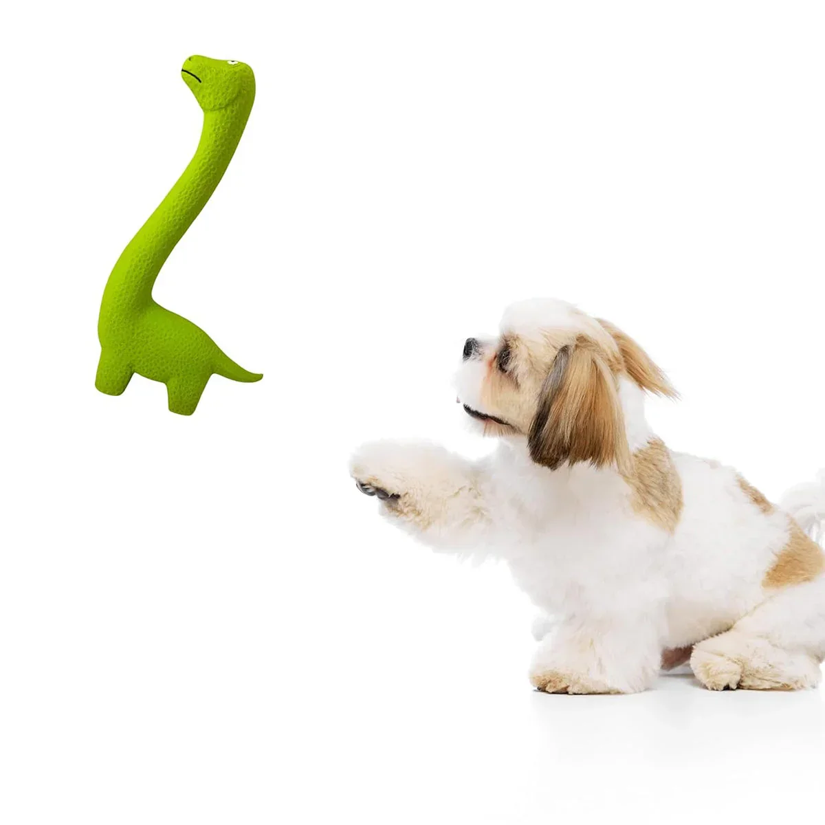 Squeeezys Latex Dino Dog Toy - Green - Image 7