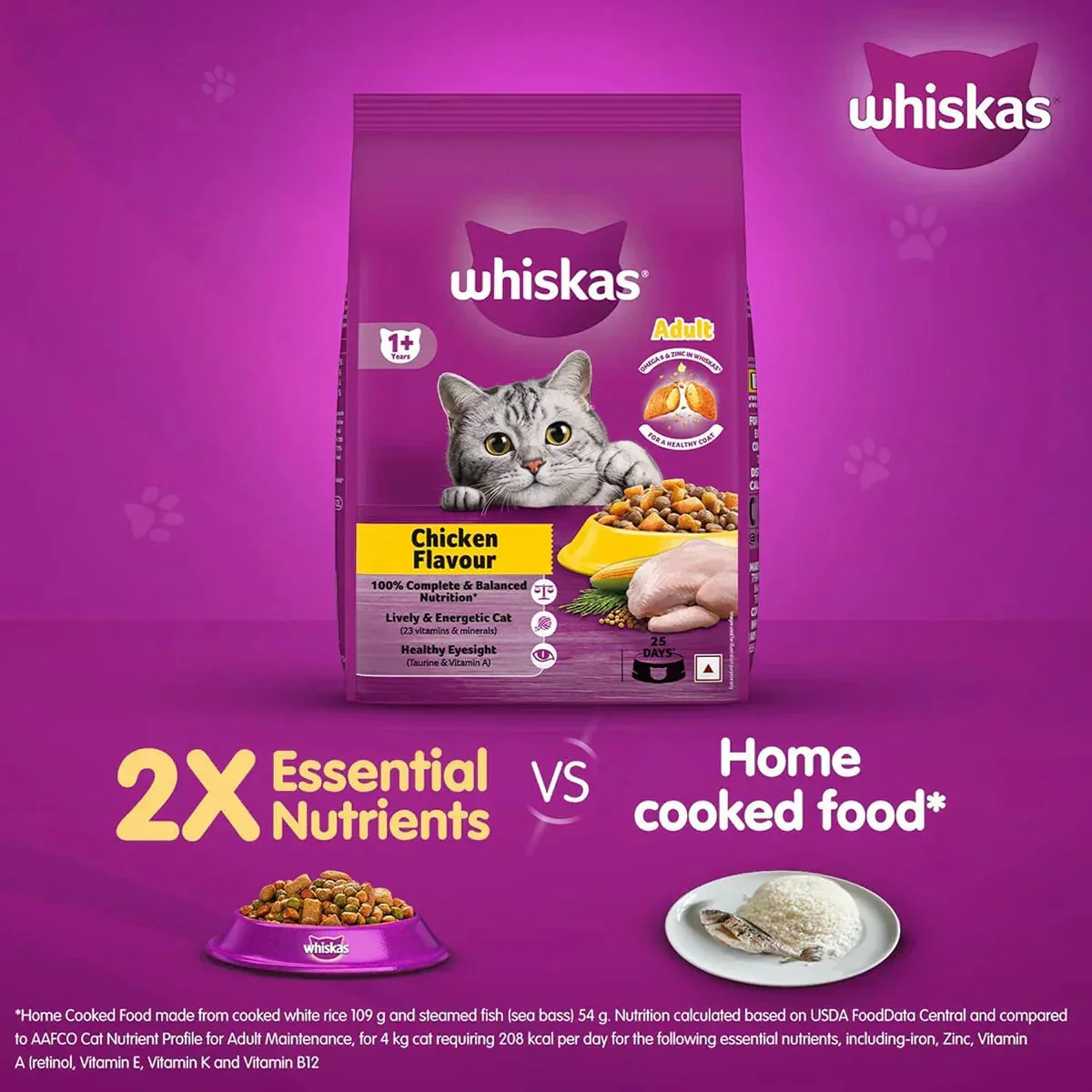 Whiskas Chicken Dry Cat Food - All Breed Adult (+1 year) - Image 3
