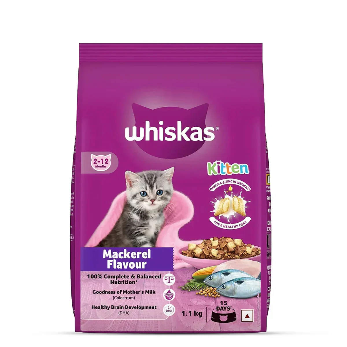 Whiskas Kitten (2-12 months) Mackerel Dry Food - 1.1 kg - Image 14