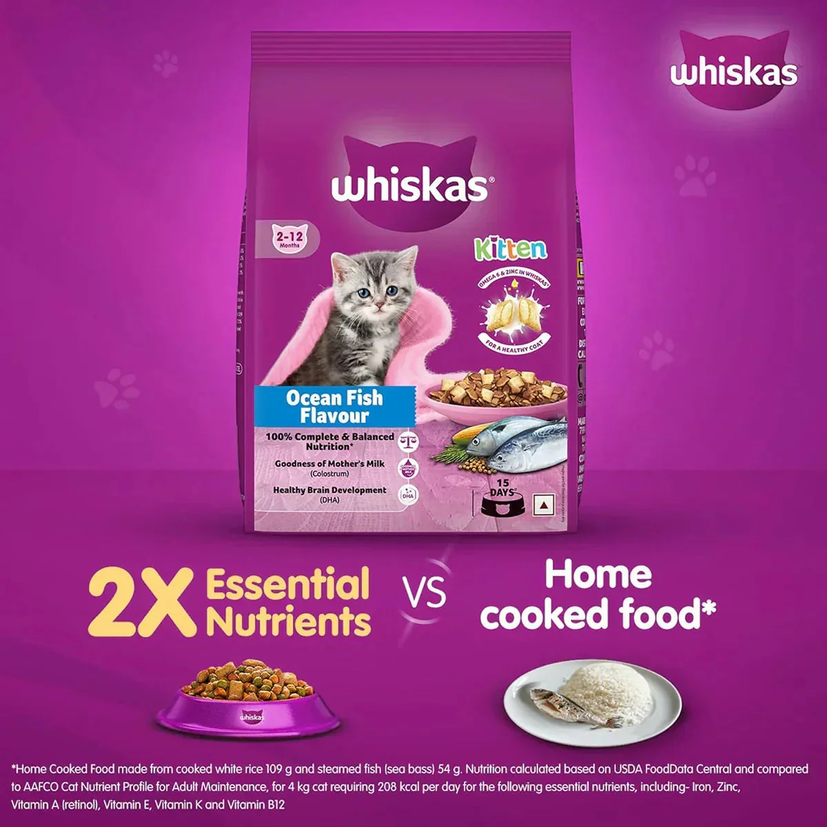 Whiskas Ocean Fish Dry Cat Food - All Breed Kitten (2-12 months) - Image 3