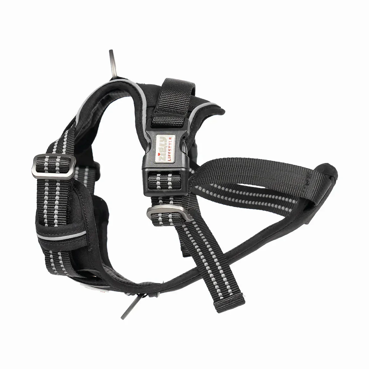 ZL Shadow Guard Adjustable Padded Dog Harness Black - Image 11