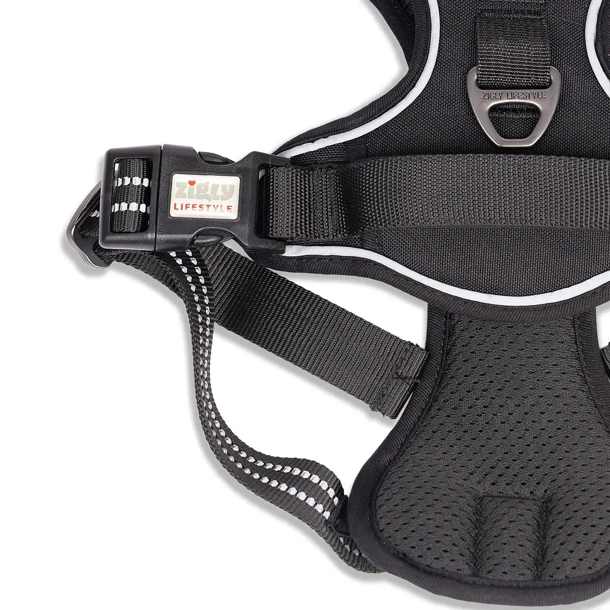 ZL Shadow Guard Adjustable Padded Dog Harness Black - Image 9