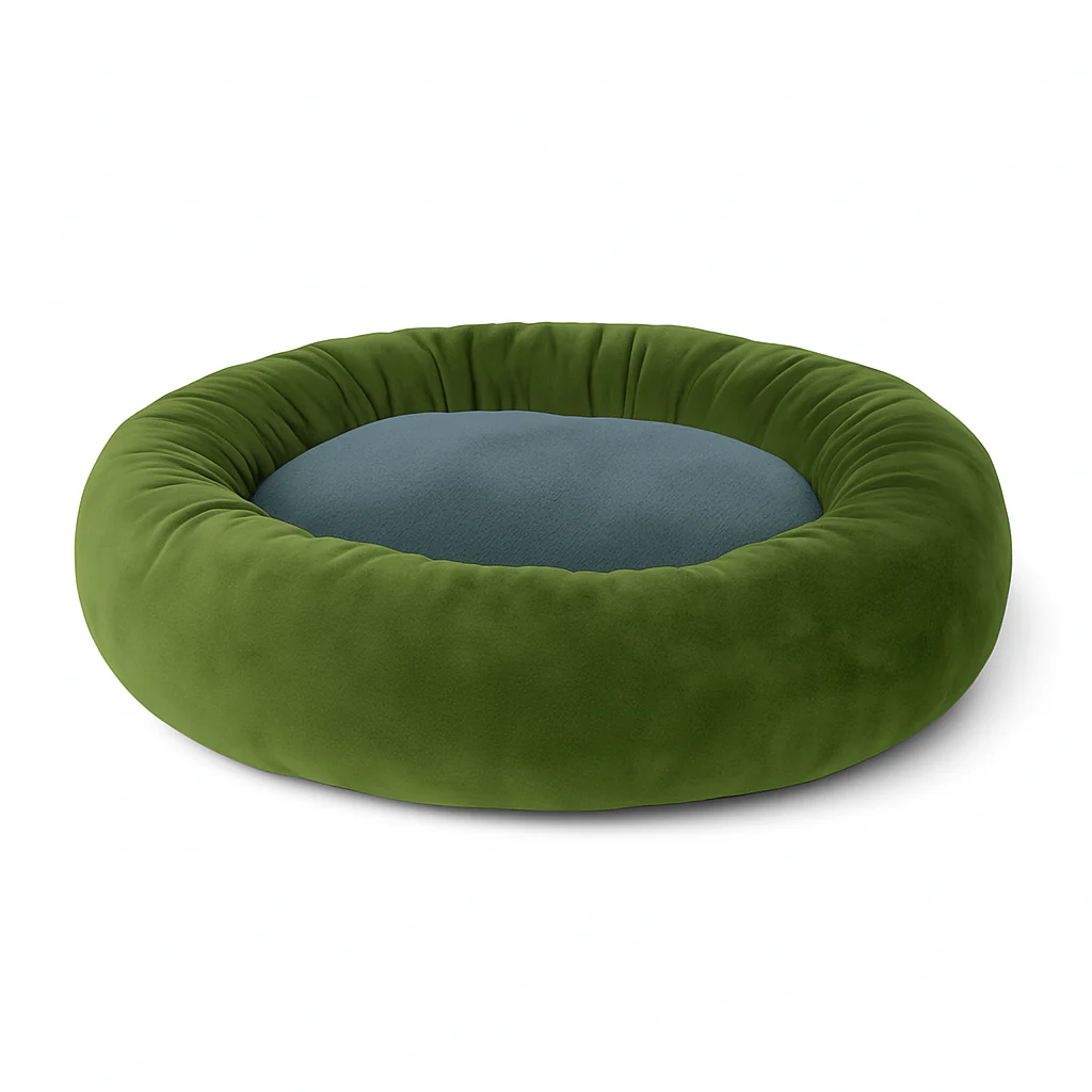ZL Forest Meadow Doughnut Cat & Puppy Bed - Green - Image 4