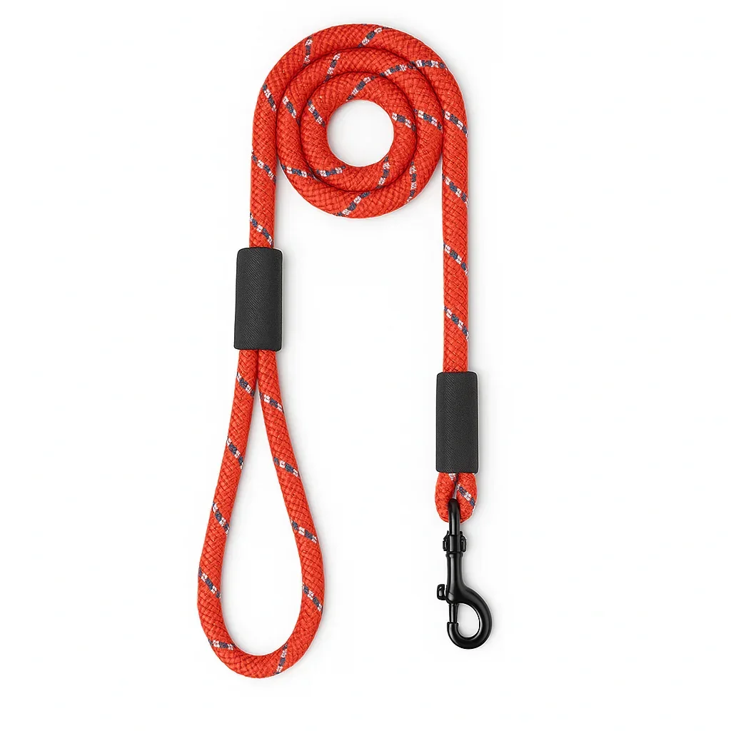 ZL Reflective Rope Dog Leash - Red  - Image 4