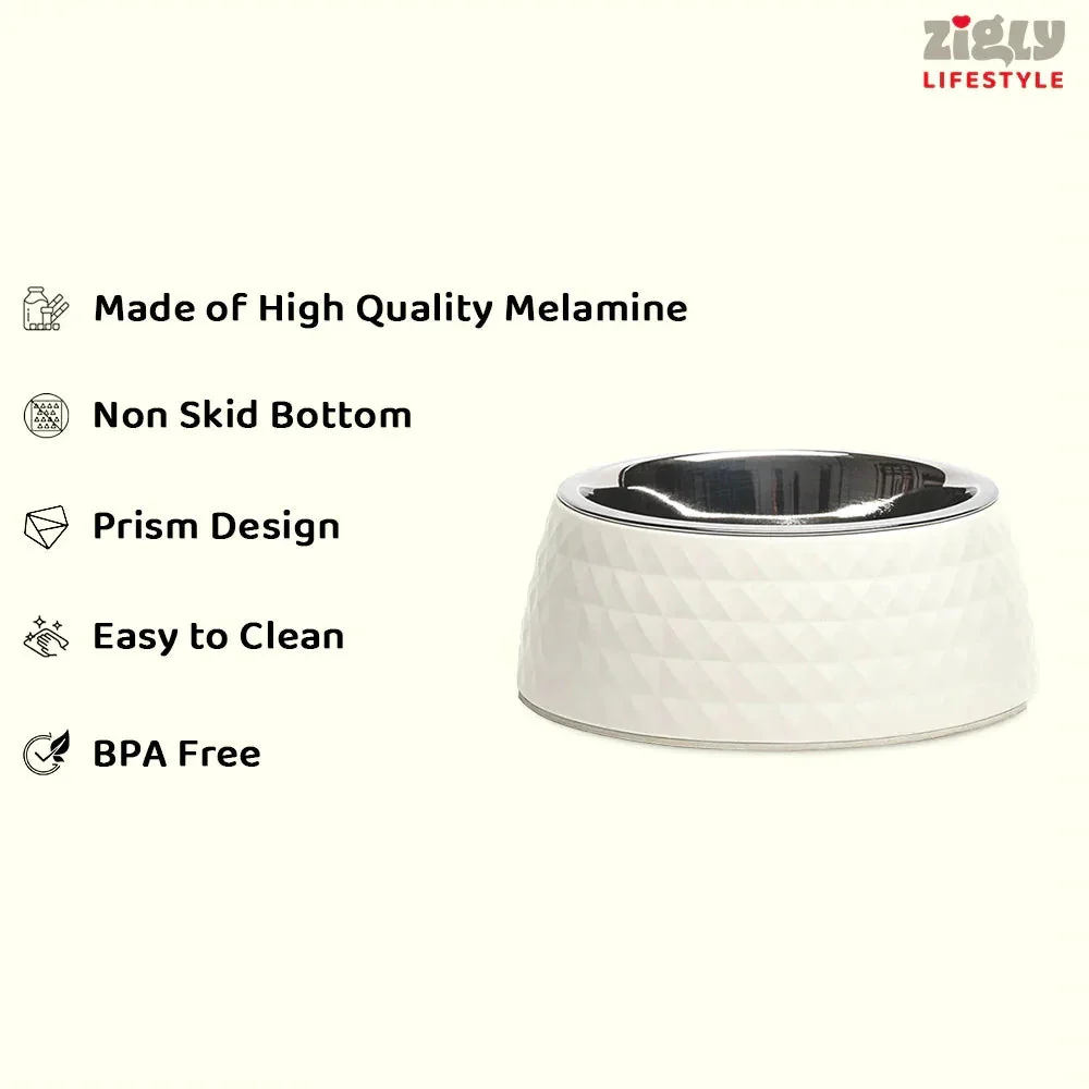 ZL Retro Pyramid Jasmine Melamine Dog Bowl - Image 5