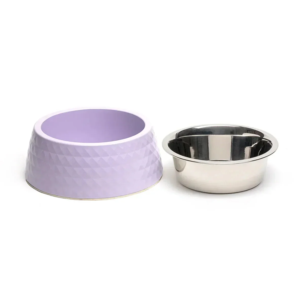 ZL Retro Pyramid Lavender Melamine Dog Bowl - Image 4