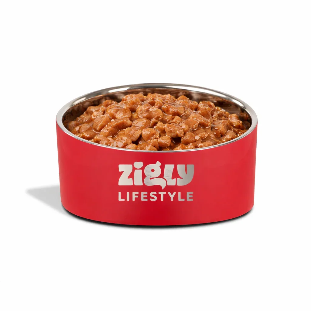 ZL Ultimate Double Walled Cat Bowl - Red - 250ml - Image 3